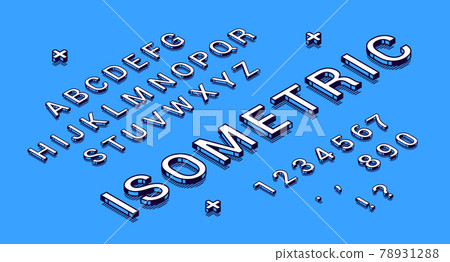 Vector isometric typography font 78931288