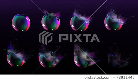 Soap bubble burst sprites for game or animation Soap bubble burst sprites for game or animation 78931445