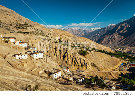 Dhankar gompa monastery and Dhankar village, Spiti valley, Himachal Pradesh, India Dhankar gompa monastery and Dhankar village, Spiti valley, Himachal Pradesh, India 78931593