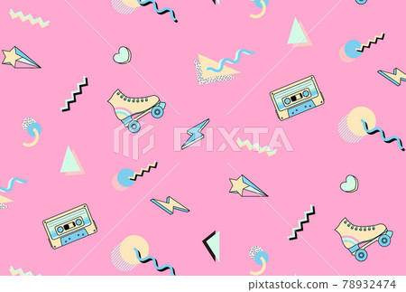 90 年代風格插圖的無縫模式 90 年代風格插圖的無縫模式 78932474