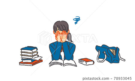 一個作業多、遮臉的女學生 78933045