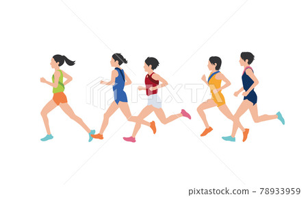 Illustration material Women's relay road race 78933959