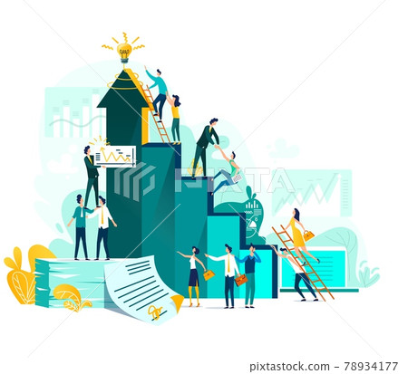 Target achievement and teamwork business concept 78934177