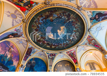 Municipal house, Prague, czech republic 78934535