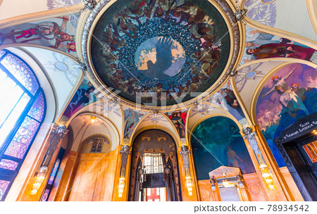 Municipal house, Prague, czech republic 78934542