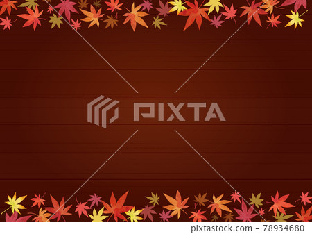 Autumn background material Wood grain and autumn leaves (horizontal A3 / A4 ratio) Autumn background material Wood grain and autumn leaves (horizontal A3 / A4 ratio) 78934680