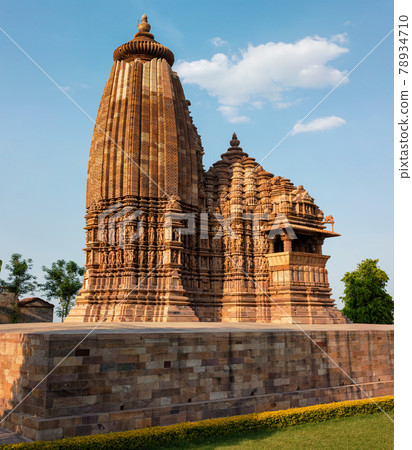 Famous temples of Khajuraho with sculptures, India 78934710