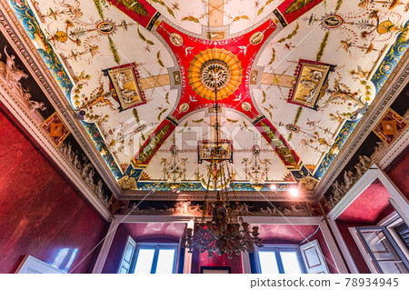interiors of Villa Carlotta, lake Como, Tremezzo, italy 78934945