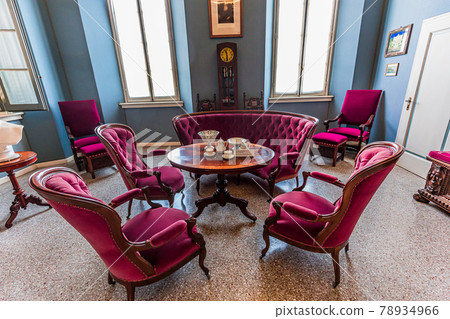 interiors of Villa Carlotta, lake Como, Tremezzo, italy 78934966
