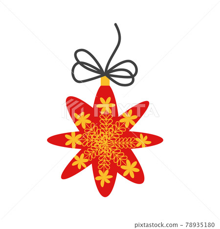 Realistic Red Christmas ball with ribbon and... - Stock Illustration ...