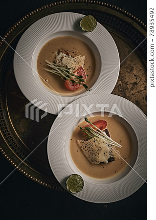 Beautiful and tasty food on a plate Beautiful and tasty food on a plate 78935492