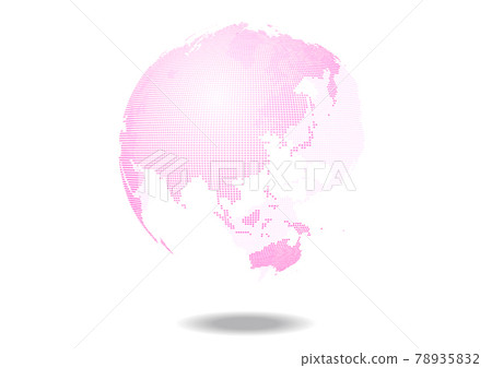 Pink digital network grid earth background Pink digital network grid earth background 78935832