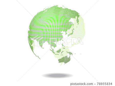 綠色數字網絡網格地球背景 78935834