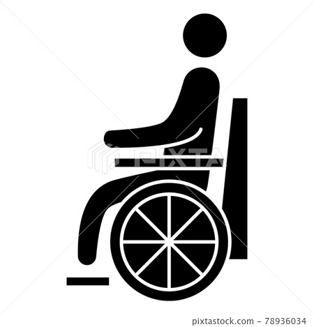 Handicapped patient icon. Wheelchair person symbol 78936034