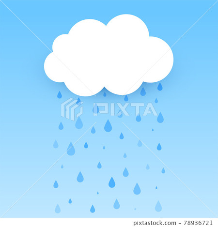 flat cloud with falling rain background - Stock Illustration [78936721 ...
