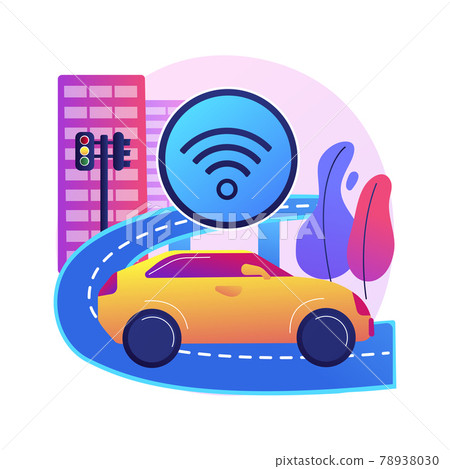 Smart roads construction abstract concept vector illustration. Smart roads construction abstract concept vector illustration. 78938030