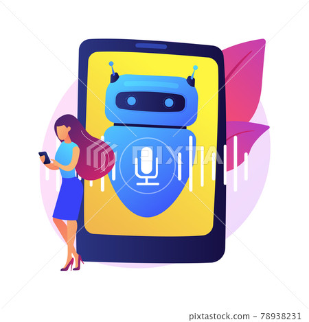 Chatbot voice controlled virtual assistant abstract concept vector illustration. Chatbot voice controlled virtual assistant abstract concept vector illustration. 78938231