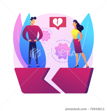 Separated person abstract concept vector illustration. 78938613