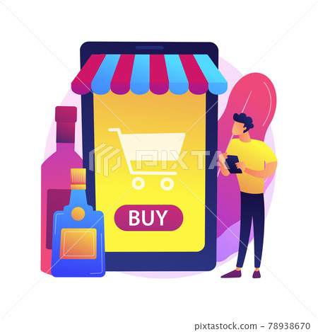 Alcohol E-commerce abstract concept vector illustration. Alcohol E-commerce abstract concept vector illustration. 78938670