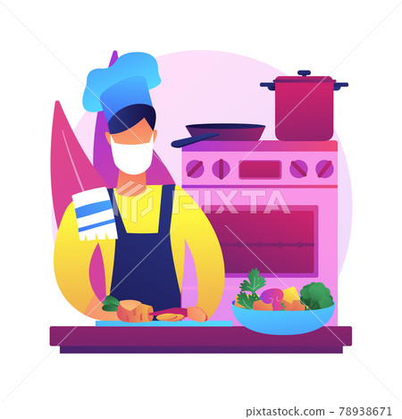 Quarantine cooking abstract concept vector illustration. Quarantine cooking abstract concept vector illustration. 78938671