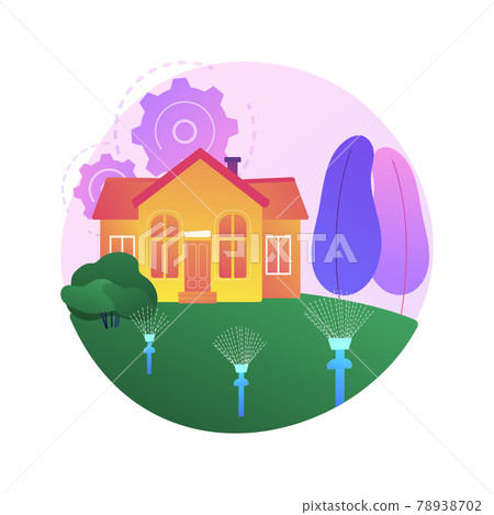 Lawn watering system abstract concept vector illustration. Lawn watering system abstract concept vector illustration. 78938702