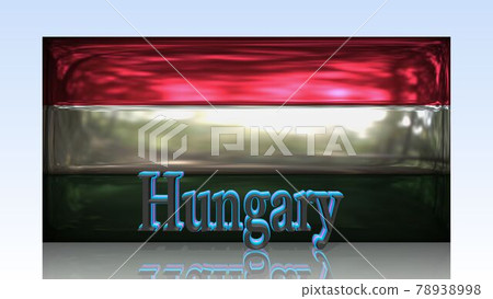 Hungary flag and text on the floor 1-1-2 78938998