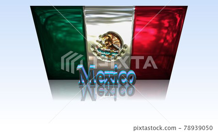 墨西哥國旗和地板上的文字 1-2-2 78939050