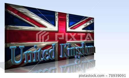 Union Jack and United Kingdom text 1-1-1 on the floor 78939091