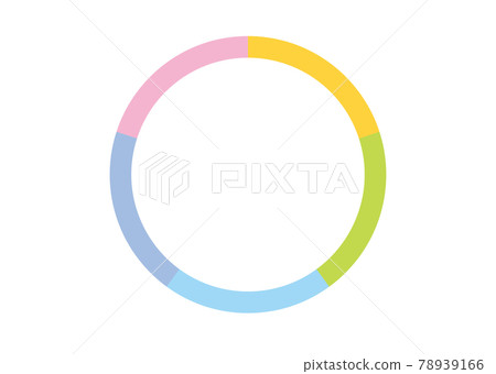 Circle evenly divided into 5 colors 78939166