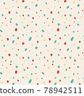 Texture of messy tricolor dots tiled, red, green and yellow. 78942511