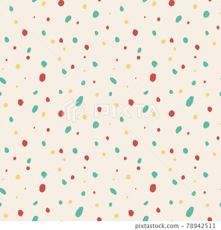 Texture of messy tricolor dots tiled, red, green and yellow. 78942511