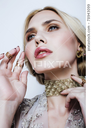 young pretty blond woman in luxury jewelry, lifestyle rich people concept young pretty blond woman in luxury jewelry, lifestyle rich people concept 78943099