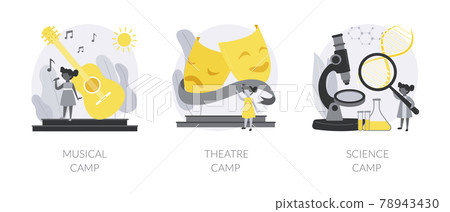 Summer vacation camps abstract concept vector illustrations. 78943430