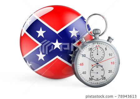 Stopwatch with Confederate States of America flag, 3D rendering Stopwatch with Confederate States of America flag, 3D rendering 78943613