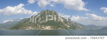 wonderful landscape of Iseo lake and the surrounding mountains wonderful landscape of Iseo lake and the surrounding mountains 78943707