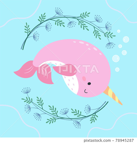 Solitary whale-like aspect, vertical movement of the body, background with a composition of Japanese leaves and leaves Solitary whale-like aspect, vertical movement of the body, background with a composition of Japanese leaves and leaves 78945287