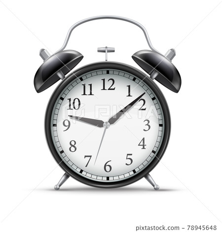3d realistic black home alarm clock for concept design. 78945648