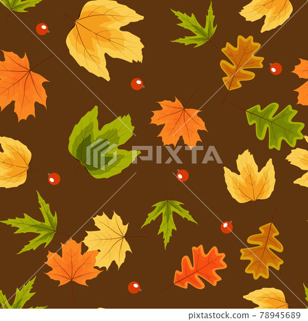 Autumn Natural Leaves Seamless Pattern Background. Vector Illustration Autumn Natural Leaves Seamless Pattern Background. Vector Illustration 78945689