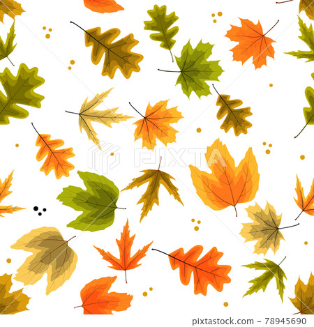 Autumn Natural Leaves Seamless Pattern Background. Vector Illustration Autumn Natural Leaves Seamless Pattern Background. Vector Illustration 78945690
