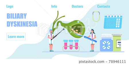 Gallbladder concept vector. Doctors treat gallstones. Biliary dyskinesia Gallbladder concept vector. Doctors treat gallstones. Biliary dyskinesia 78946111