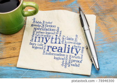 myth and reality word cloud 78946300