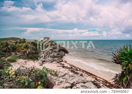 Ruins of Tulum on the Caribbean coast. 78948067