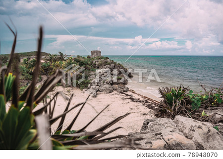 Ruins of Tulum on the Caribbean coast. 78948070