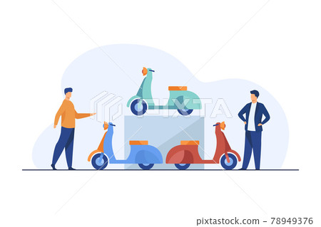 People choosing scooter for rent People choosing scooter for rent 78949376