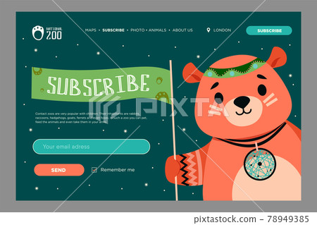Newsletter design with cartoon wild animal Newsletter design with cartoon wild animal 78949385