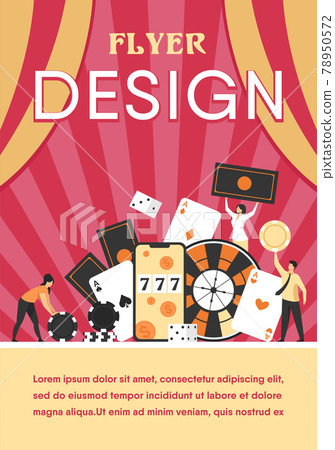 Happy tiny people gambling in online casino 78950572