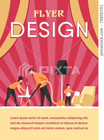 Happy family housekeeping together flat vector illustration Happy family housekeeping together flat vector illustration 78950701
