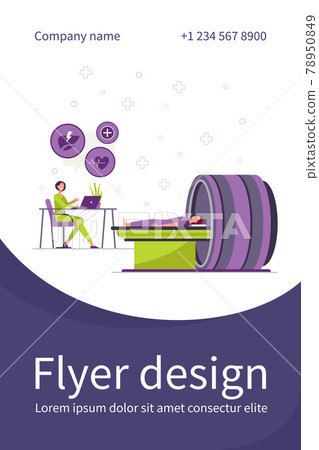 Doctor doing brain scan for patient 78950849