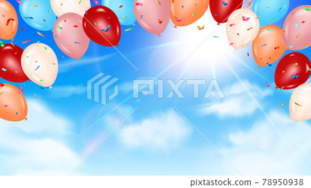 Confetti and balloon background vector material - Stock Illustration ...