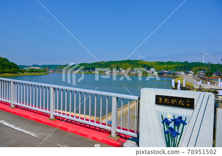 Iris Bridge Lake Kitagata Awara City Iris Bridge Lake Kitagata Awara City 78951502
